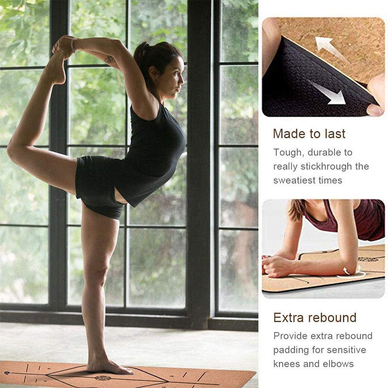 Cork Yoga Mat Natural Rubber Posture