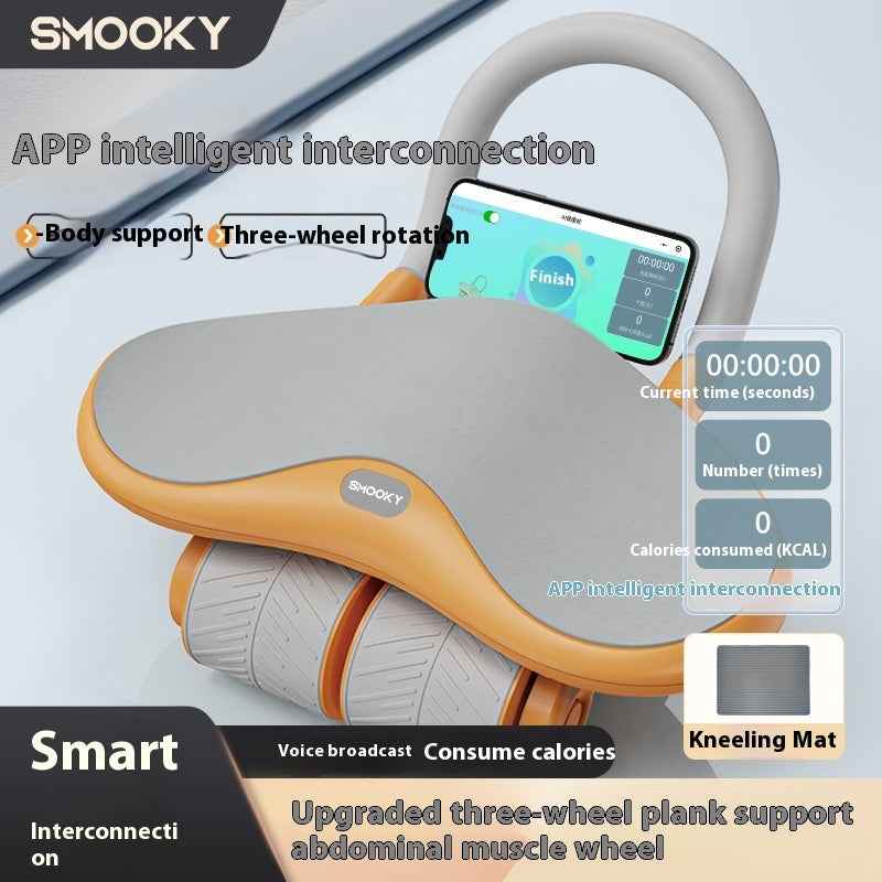 Three-wheel Abdominal Wheel Automatic Rebound